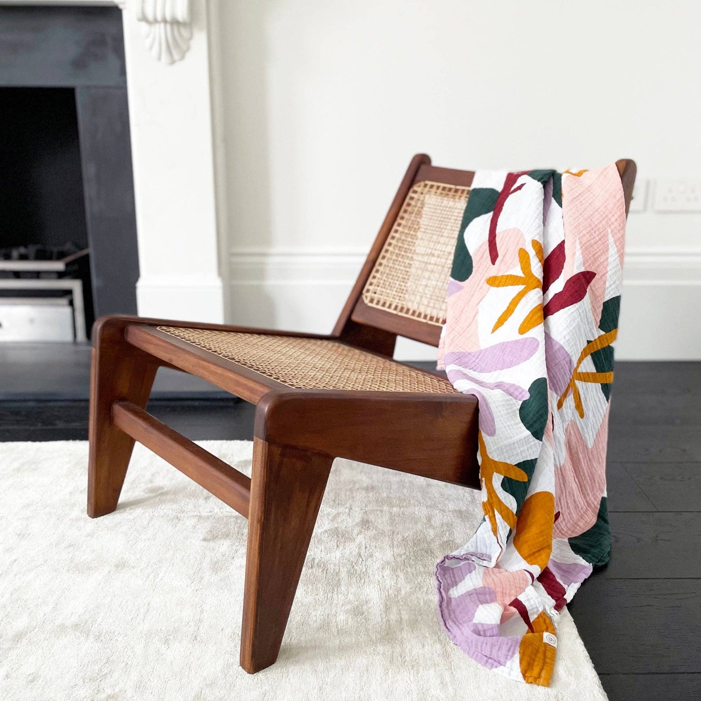 Organic Cotton Muslin Swaddle Blanket - Flora