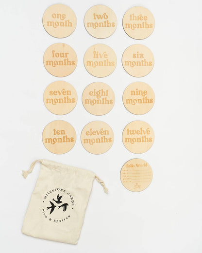 Sprout + Shine<br>wooden milestone cards