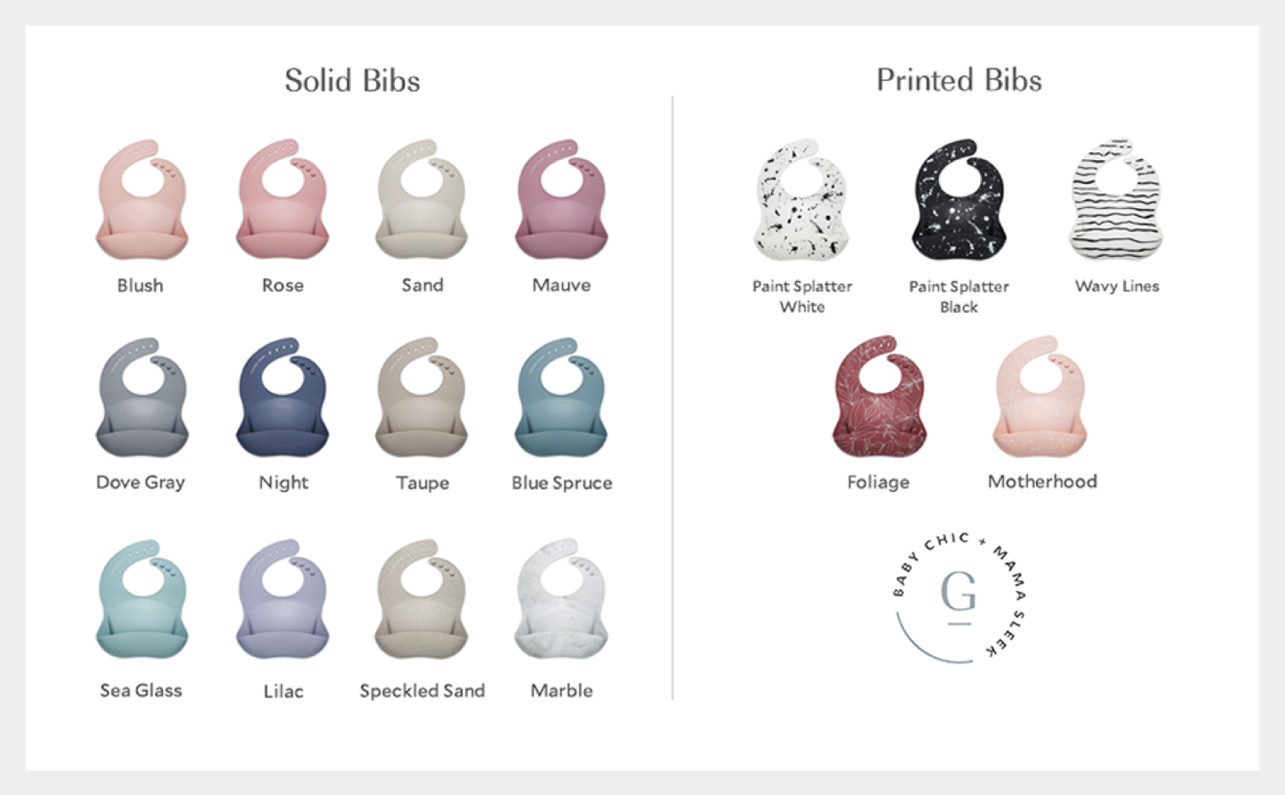 Silicone Baby Bib - Paint Splatter on White