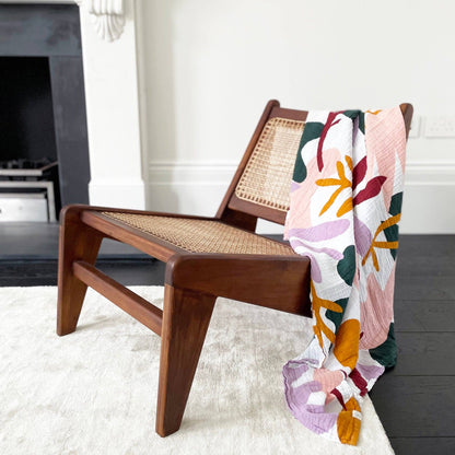 Organic Cotton Muslin Swaddle Blanket - Flora