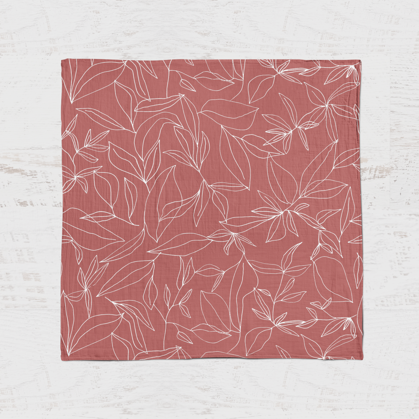 Organic Cotton Muslin Swaddle Blanket - Foliage