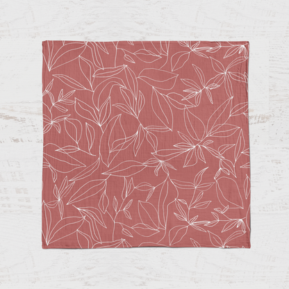 Organic Cotton Muslin Swaddle Blanket - Foliage
