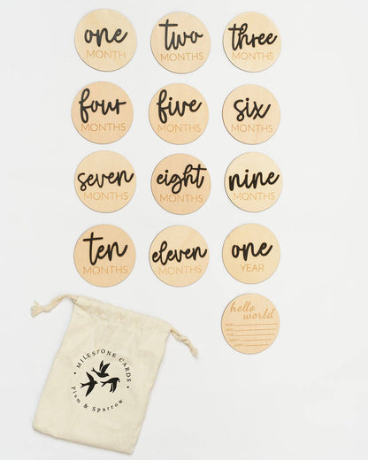 Wonder + Grow<br>wooden milestone cards